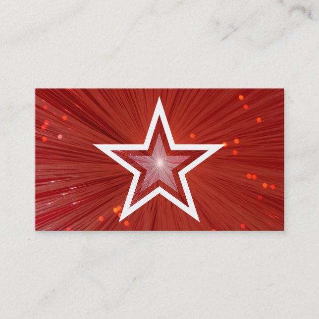 Red Star business card template white back (Front)