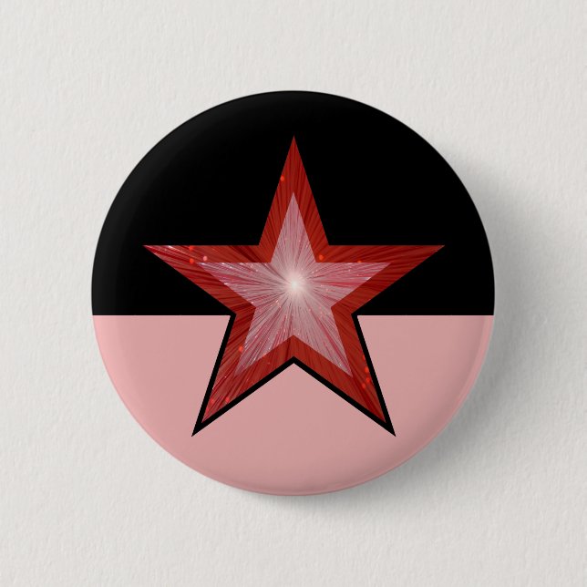Red Star button pink black (Front)