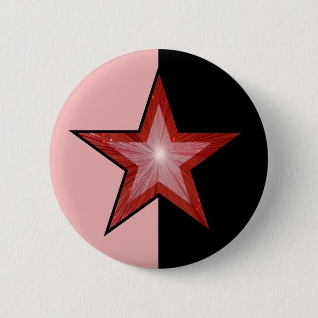 Red Star button pink black (Front)