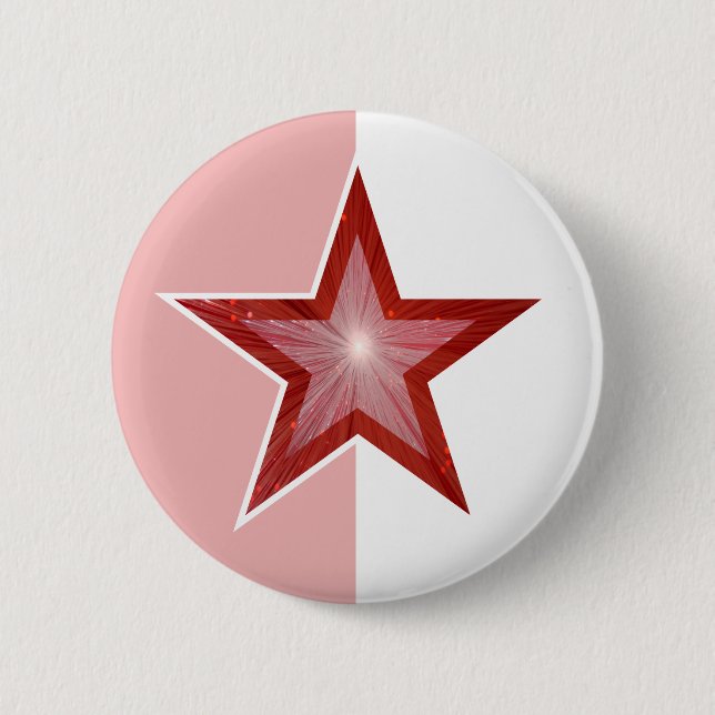 Red Star button pink white (Front)