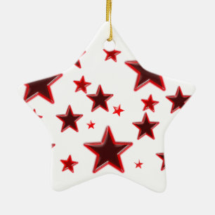 Red Star Ceramic Tree Decoration