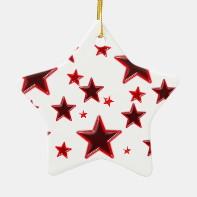 Red Star Ceramic Tree Decoration (Back)