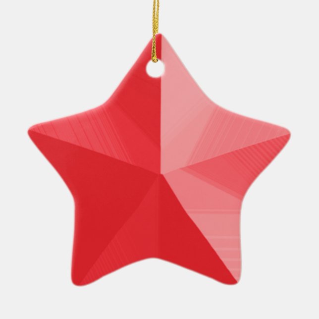 Red Star Christmas Ornament Customisable Template (Front)