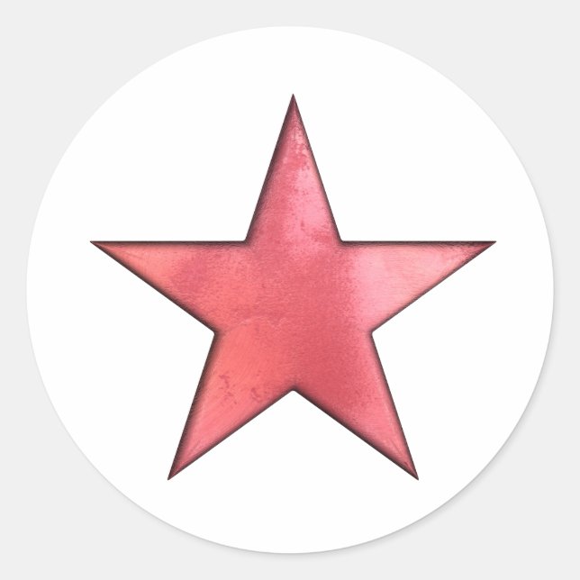 red star classic round sticker (Front)