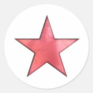 red star classic round sticker