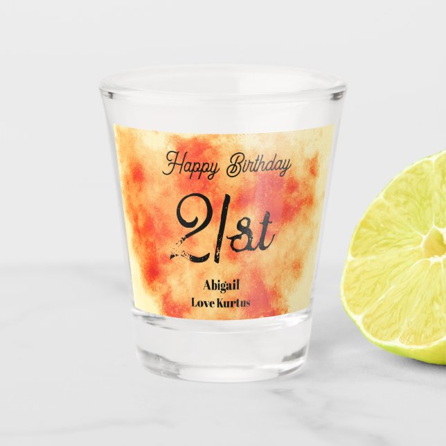 Red Star Cluster  21st Shot Glass  (Front)