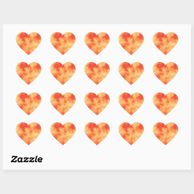 Red Star Cluster  Heart Sticker (Sheet)