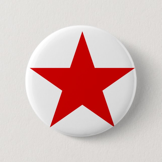 Red Star Communist 6 Cm Round Badge (Front)