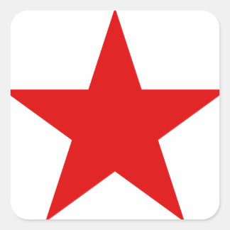 Red Star ★ Communist Socialist Soviet Star Square Sticker