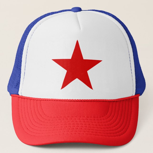 Red Star ★ Communist Socialist Soviet Star Trucker Hat (Front)