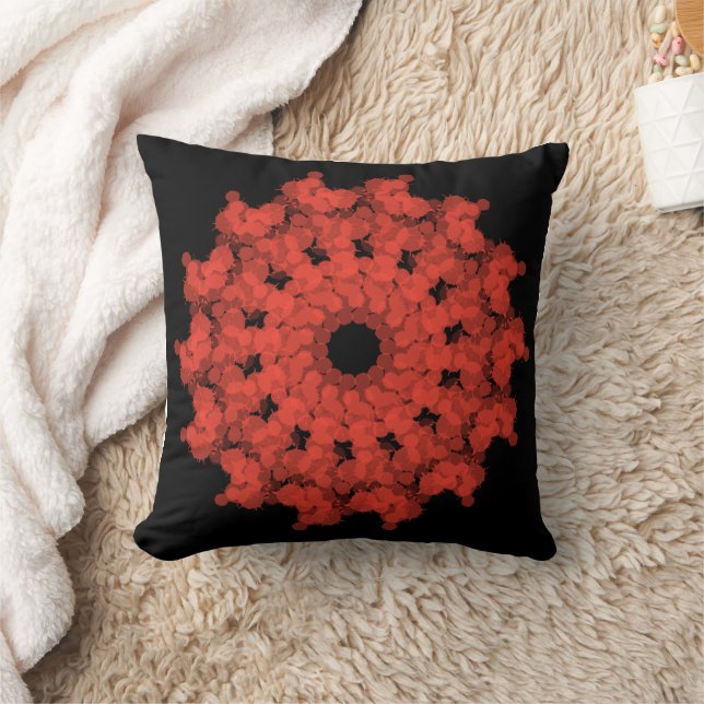 Red star explosion in black sky cushion (Blanket)