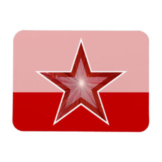 Red Star flexible magnet pink red