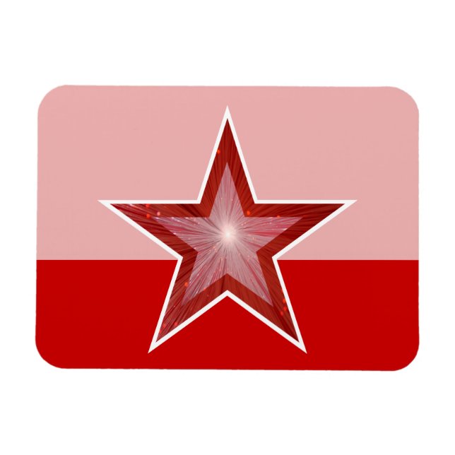 Red Star flexible magnet pink red (Horizontal)