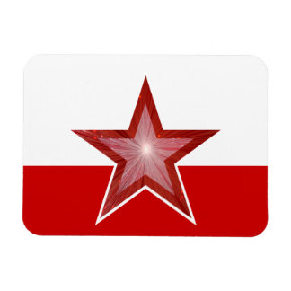 Red Star flexible magnet white red