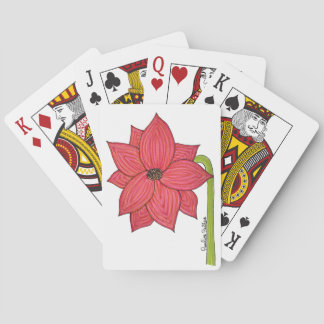 Red Star Flower Playing Cards