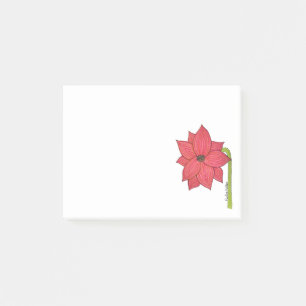 Red Star Flower Post-it Notes