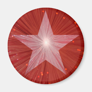 Red Star fridge magnet round