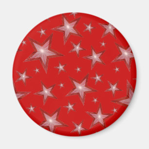 Red Star fridge magnet round red