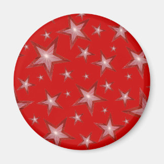 Red Star fridge magnet round red