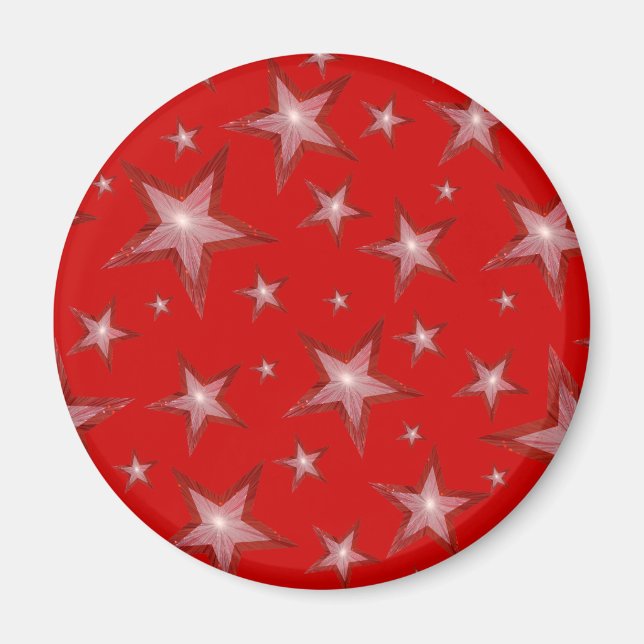 Red Star fridge magnet round red (Front)