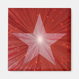 Red Star fridge magnet square