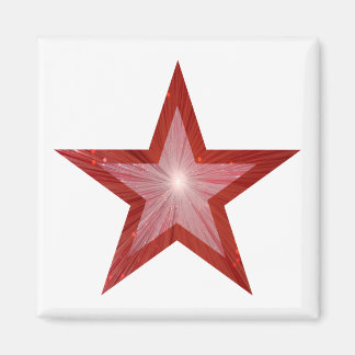 Red Star fridge magnet square white