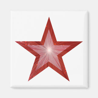 Red Star fridge magnet square white