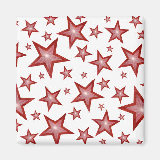 Red Star fridge magnet square white