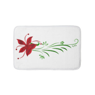 Red Star Gazer Lily Bath Mat