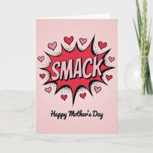 Red Star Hearts Mothers Day Card
