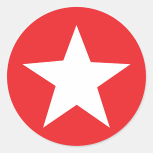 Red Star Icon Classic Round Sticker