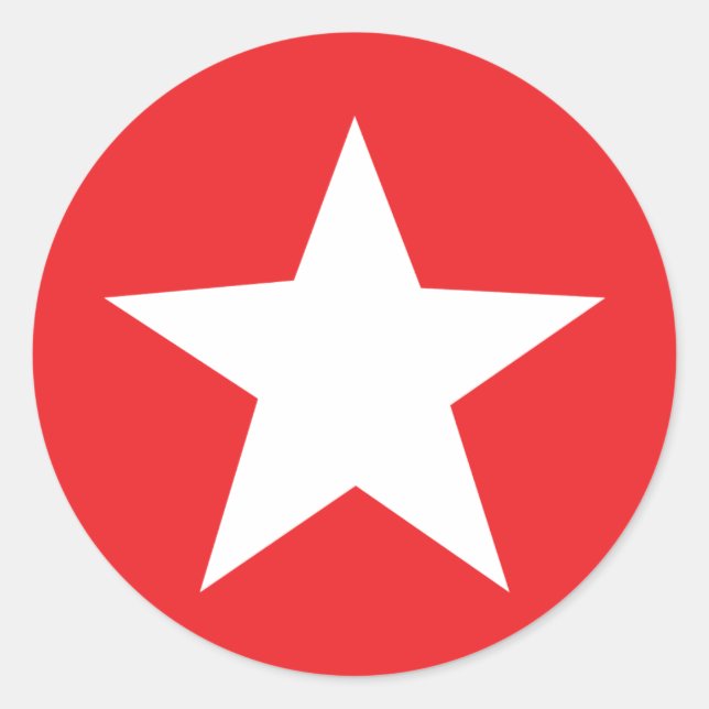 Red Star Icon Classic Round Sticker (Front)