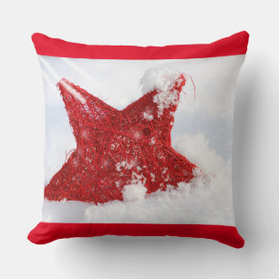 Red star in the snow cushion