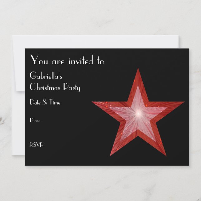 Red Star invitation front text black (Front)