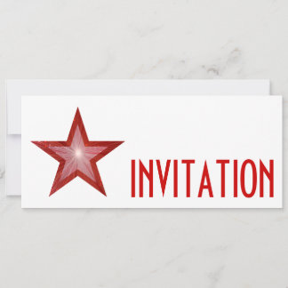 Red Star 'INVITATION' white long Invitation