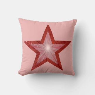 Red Star large & small square pale pink Cushion