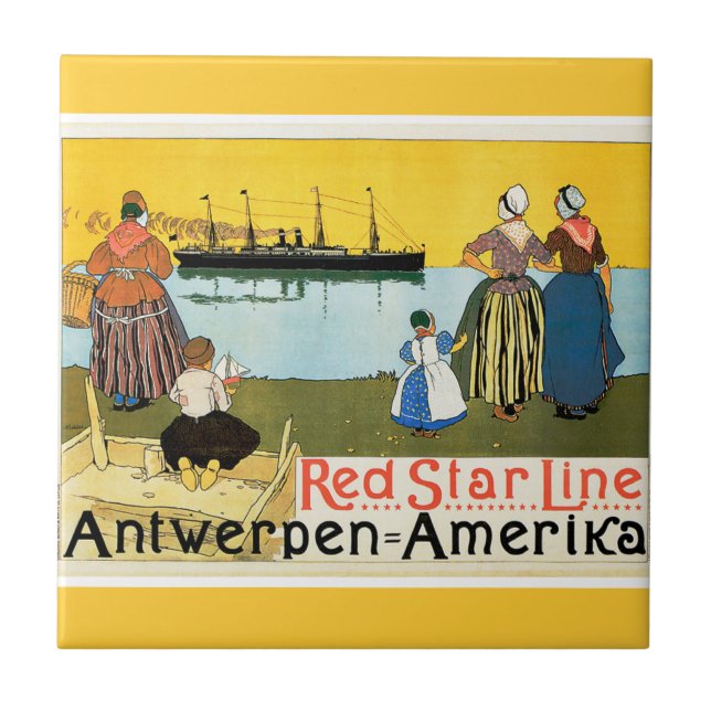 Red Star Line ~ Antwerpen-Amerika Tile (Front)