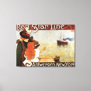 Red Star Line Cruises to New York Promo Poster Canvas Print