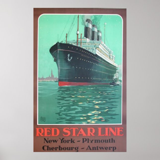 Red Star line titanic vintage advertisement Poster (Front)
