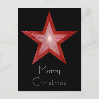 Red Star 'Merry Christmas' postcard black