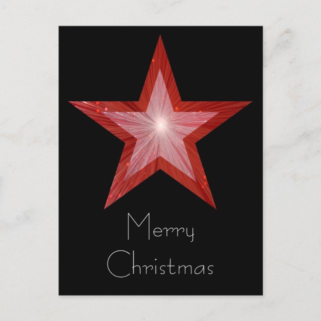 Red Star 'Merry Christmas' postcard black (Front)