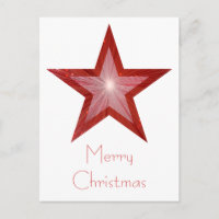 Red Star 'Merry Christmas' postcard white