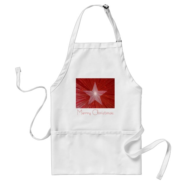 Red Star 'Merry Christmas' 'Your Text' apron (Front)