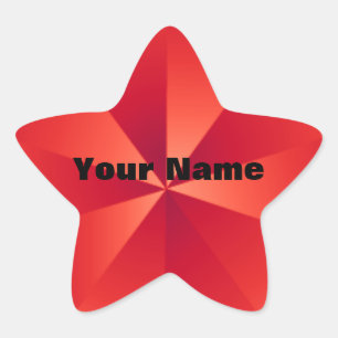 Red Star Metalic Look Custom Stickers