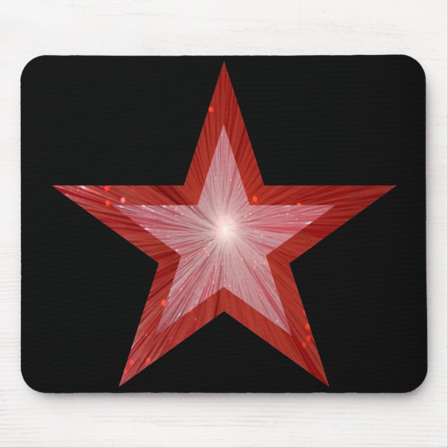 Red Star mousepad black (Front)
