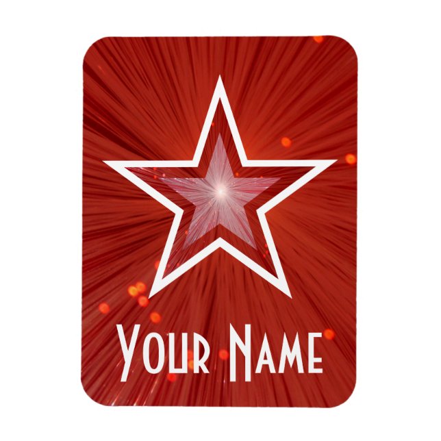 Red Star 'Name' flexible magnet (Vertical)