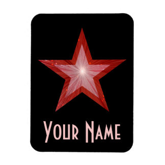 Red Star 'Name' flexible magnet black