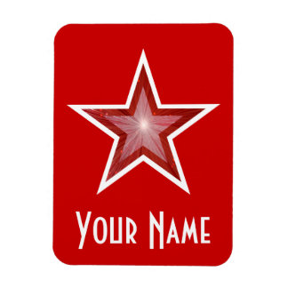 Red Star 'Name' flexible magnet red