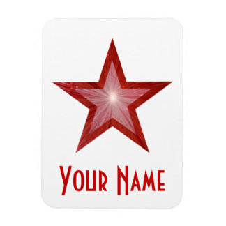 Red Star 'Name' flexible magnet white