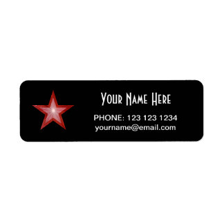 Red Star 'Name' text label small black